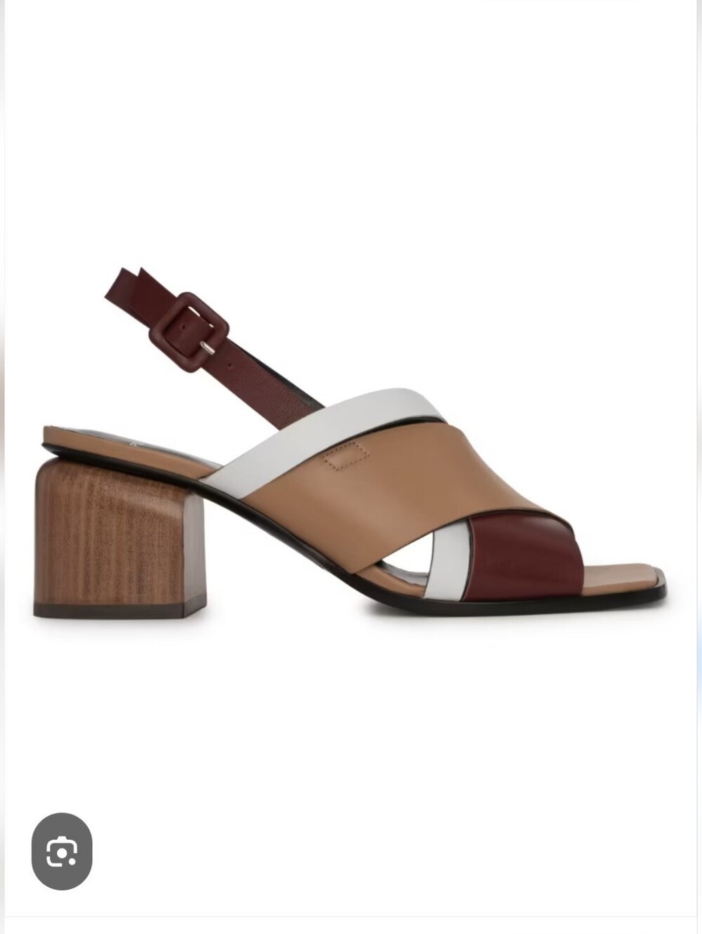 Pierre Hardy Alpha Cross leather slingback block-heel sandals in a burgundy